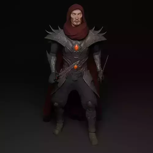 Fantasy game-ready warrior