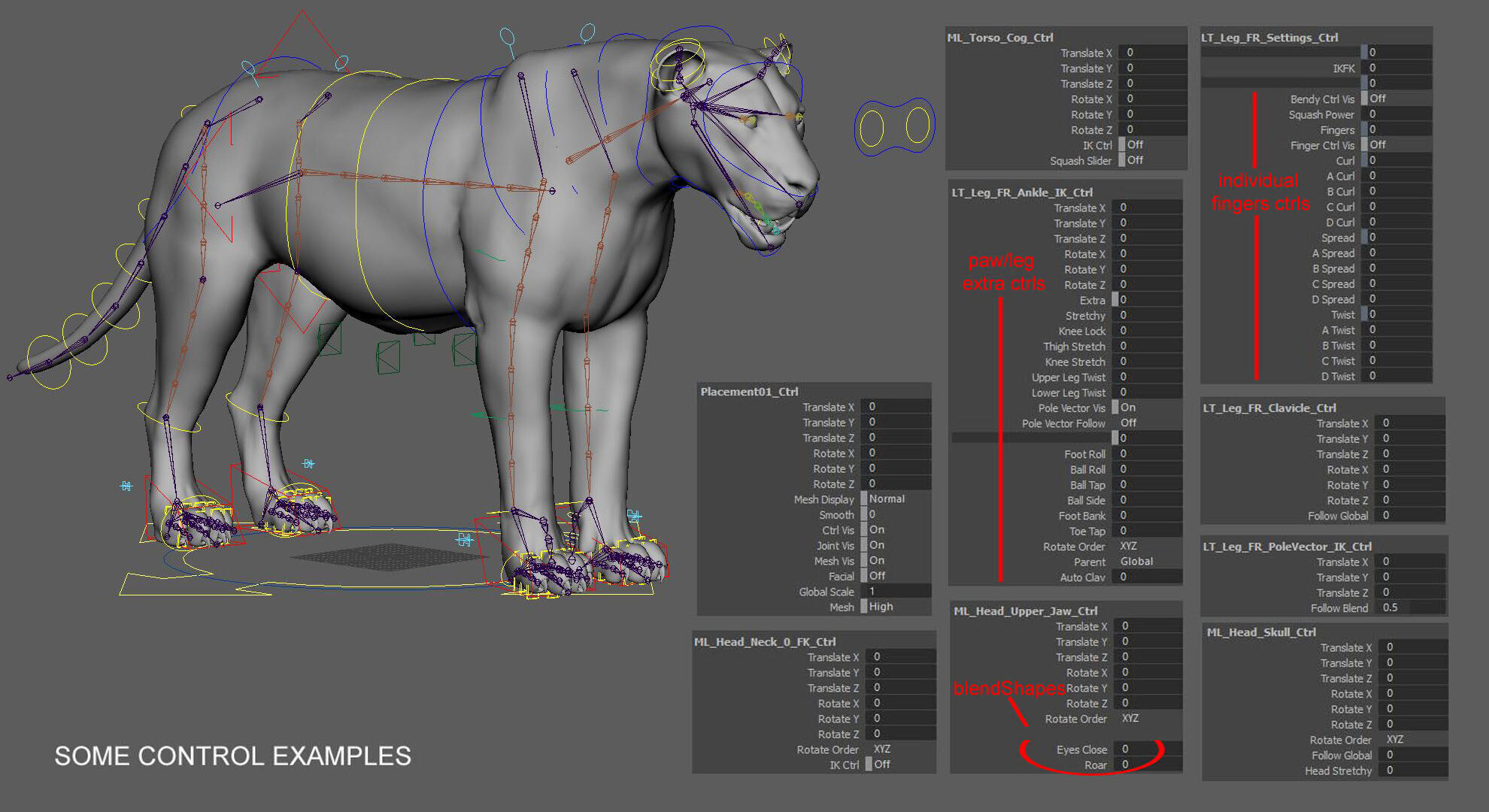 Lion A RIG XGEN CORE 3D model_16