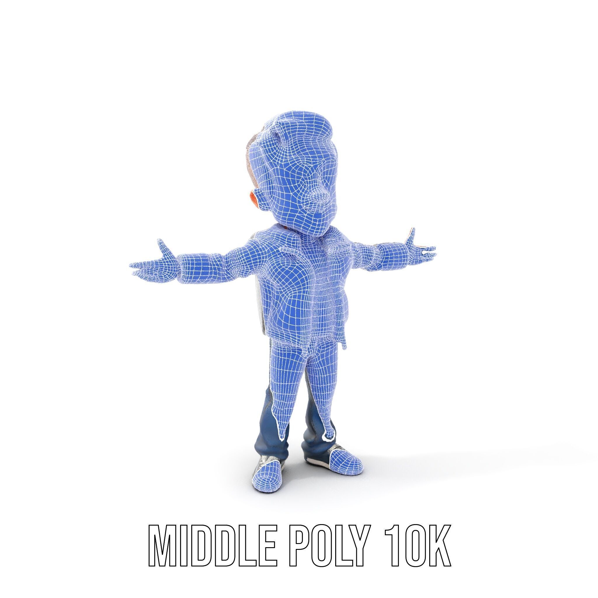 Energetic Leather Jacket Character Model Rigged and Animated Low-poly 3D model_11