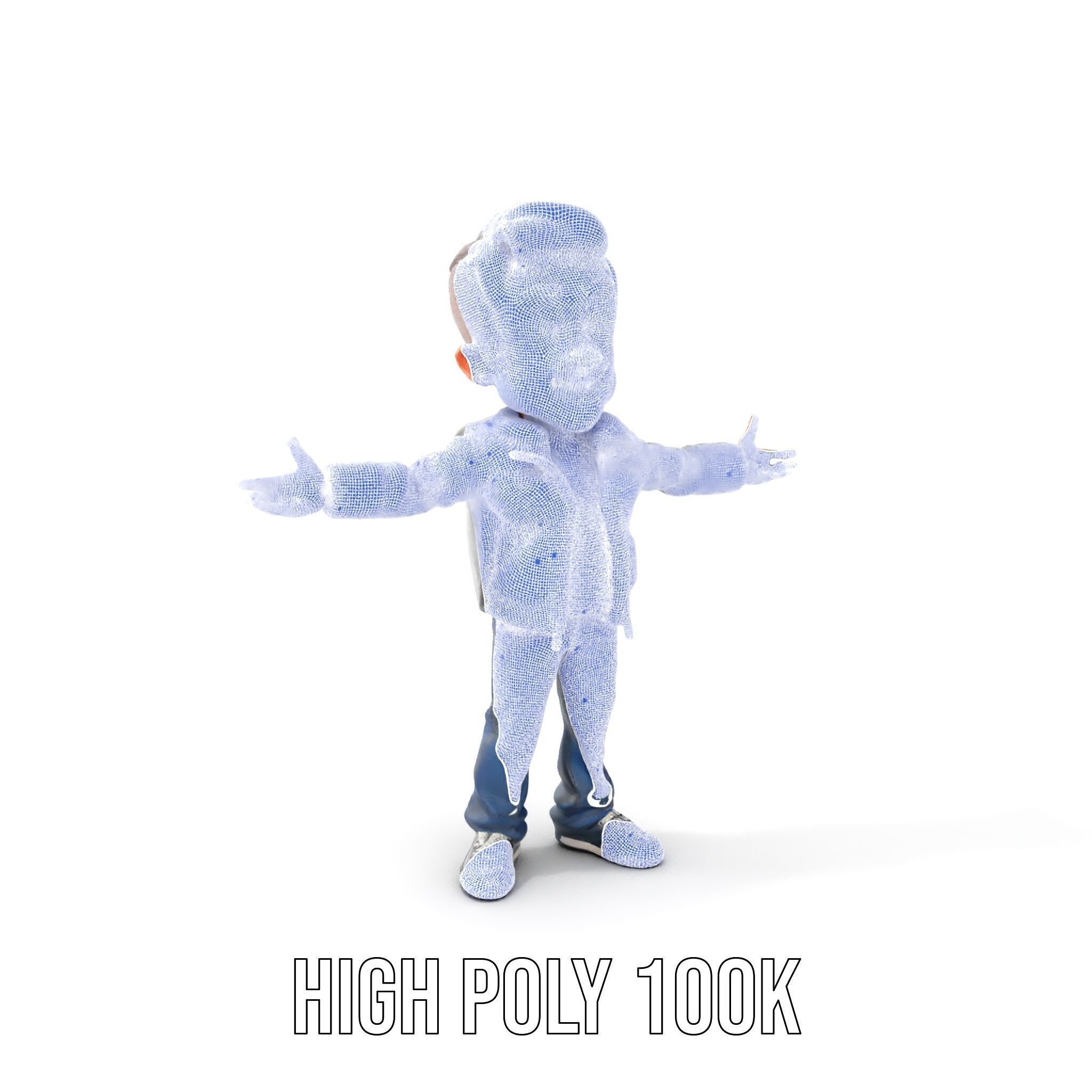 Energetic Leather Jacket Character Model Rigged and Animated Low-poly 3D model_5