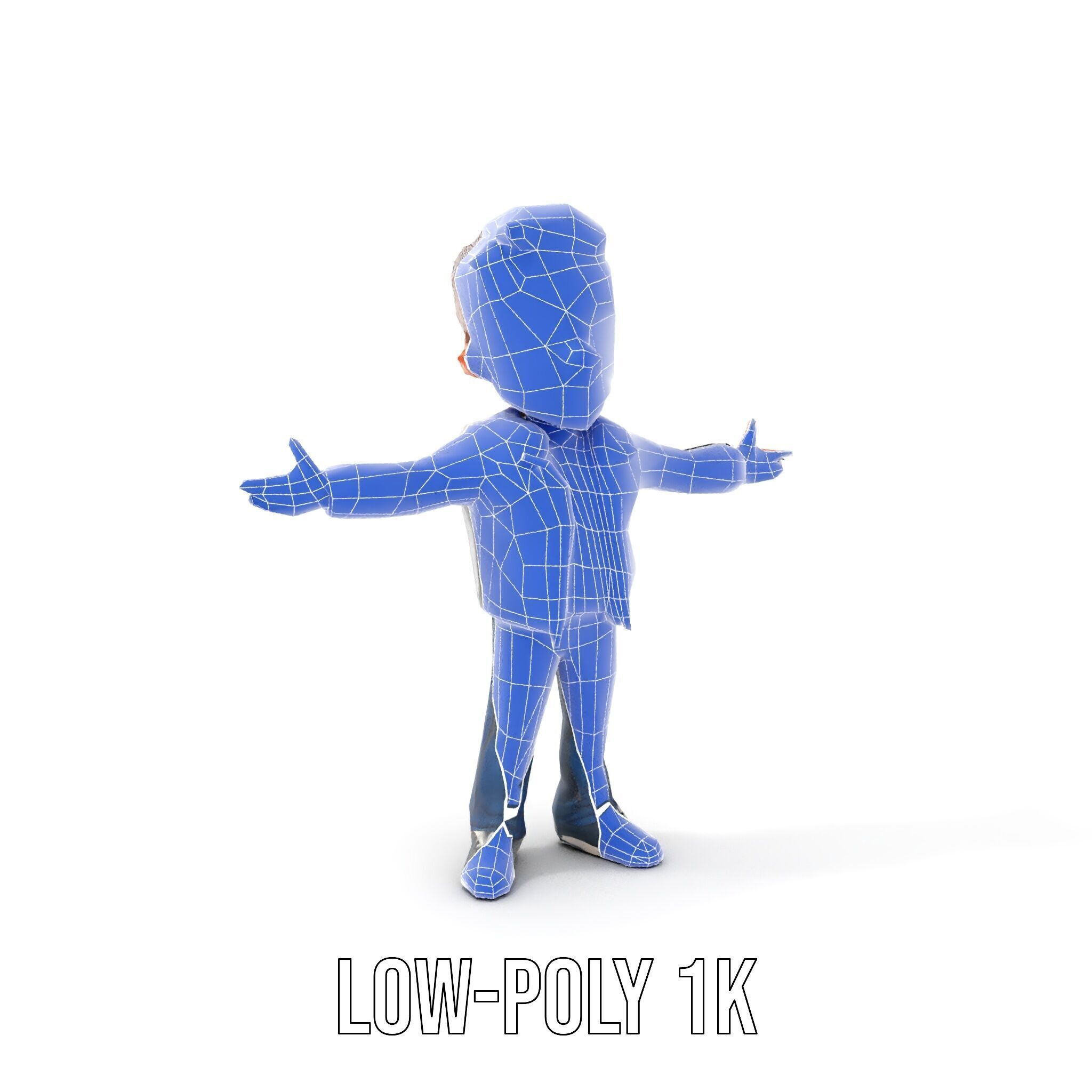 Energetic Leather Jacket Character Model Rigged and Animated Low-poly 3D model_23