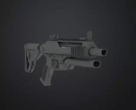 High-Poly Futuristic Bullpup Shotgun 3D Model 3D model_0