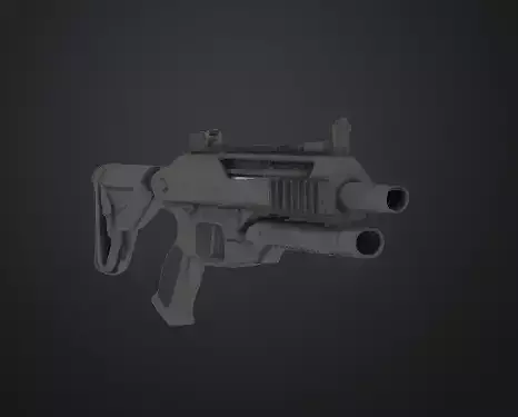 High-Poly Futuristic Bullpup Shotgun 3D Model