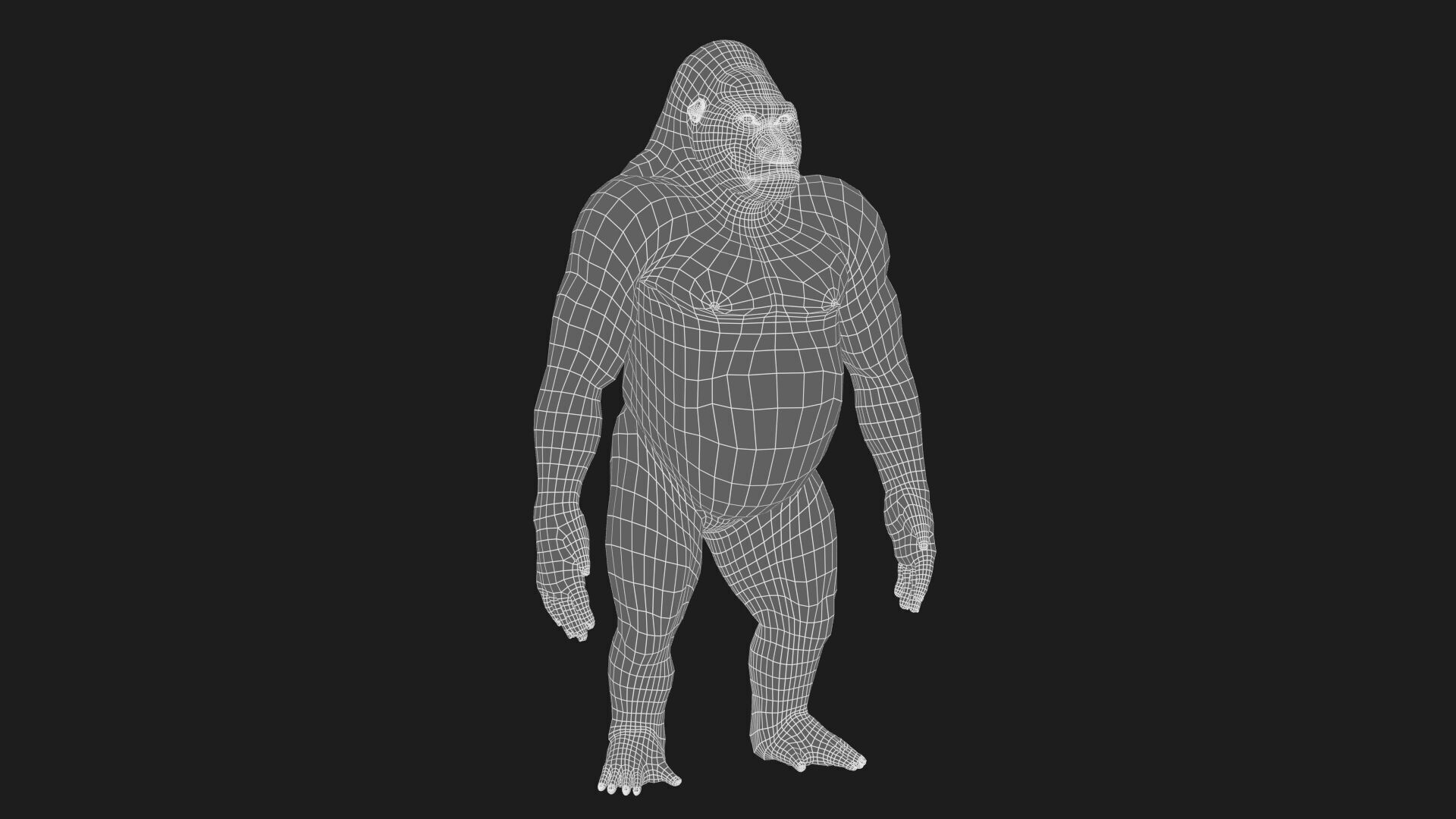 Gorilla RIG XGEN CORE 3D model_15