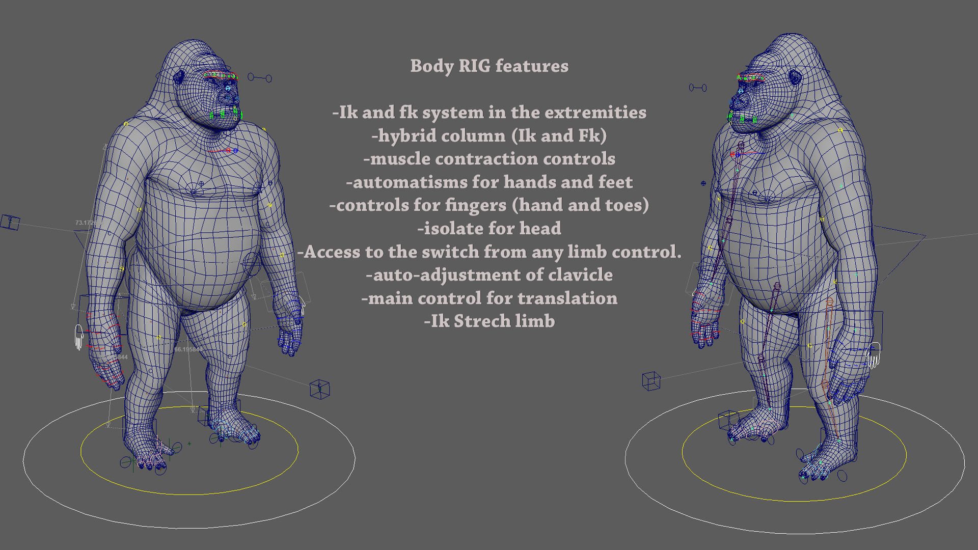 Gorilla RIG XGEN CORE 3D model_19