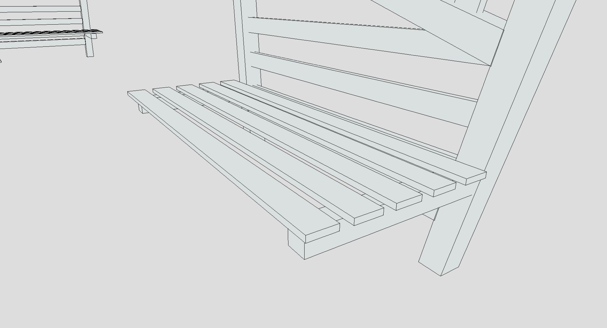 Outdoor seating Low-poly 3D model_13