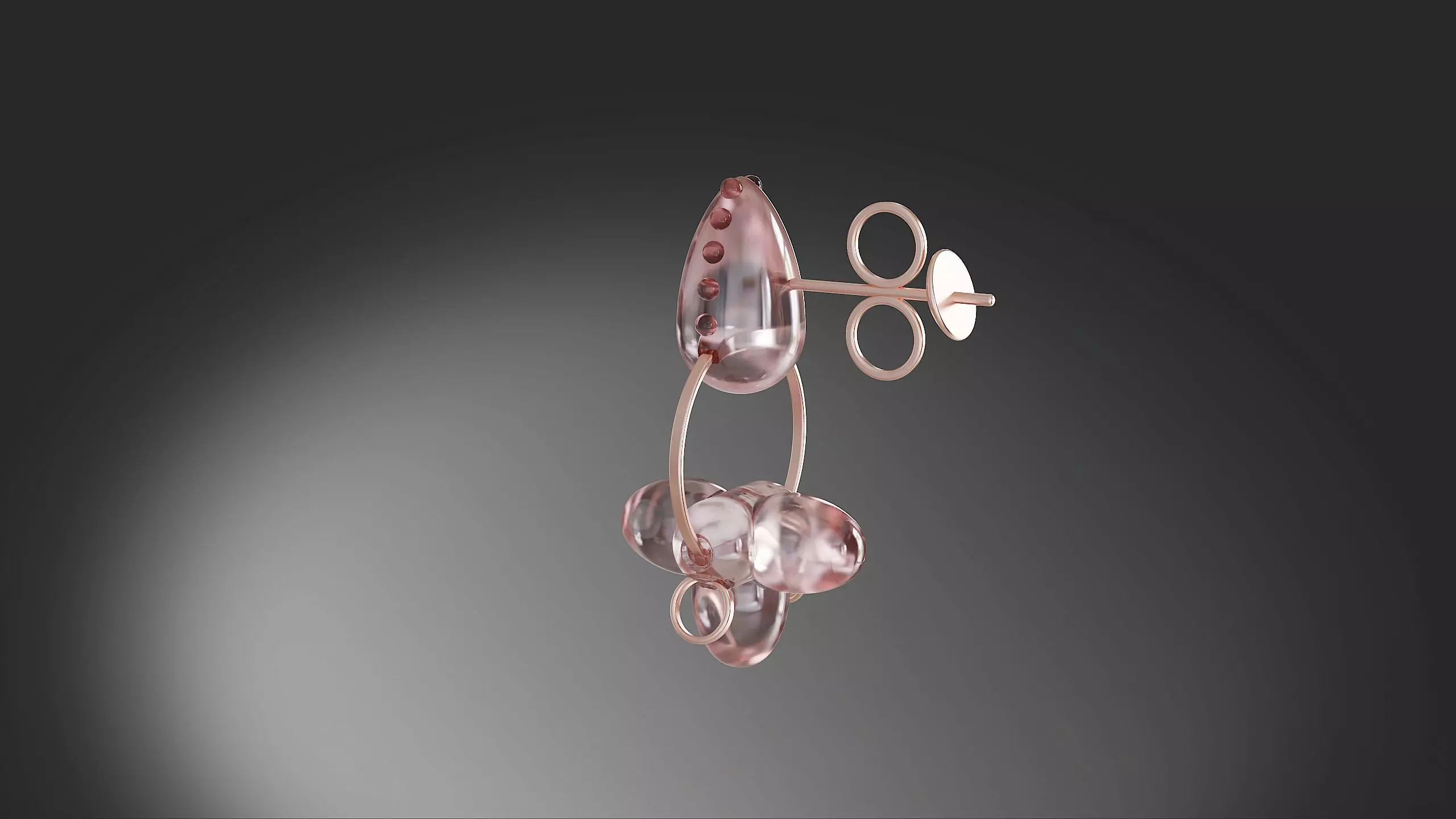 Brillant circle ear ring jewellery 2vol 3D model_0