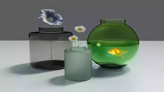 Vase Set  Free low-poly 3D model
