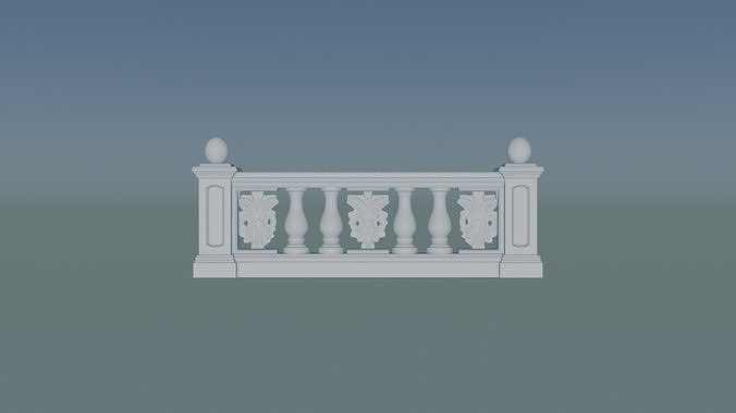 Classic Renaissance Cement Balustrade 3D print model