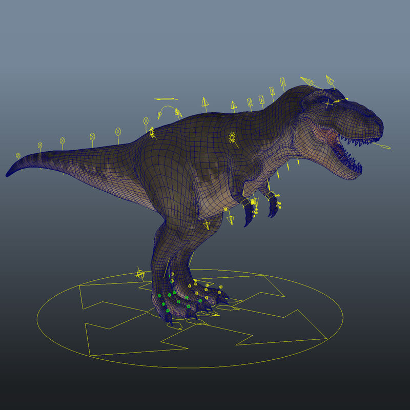 Tyrannosaurus Rex 2 RIGGED 3D model_14