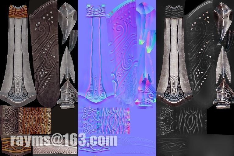 Bow and Arrow 3D LowPoly Game Model Weapon Game-Ready Bow Suit Low-poly 3D model_13