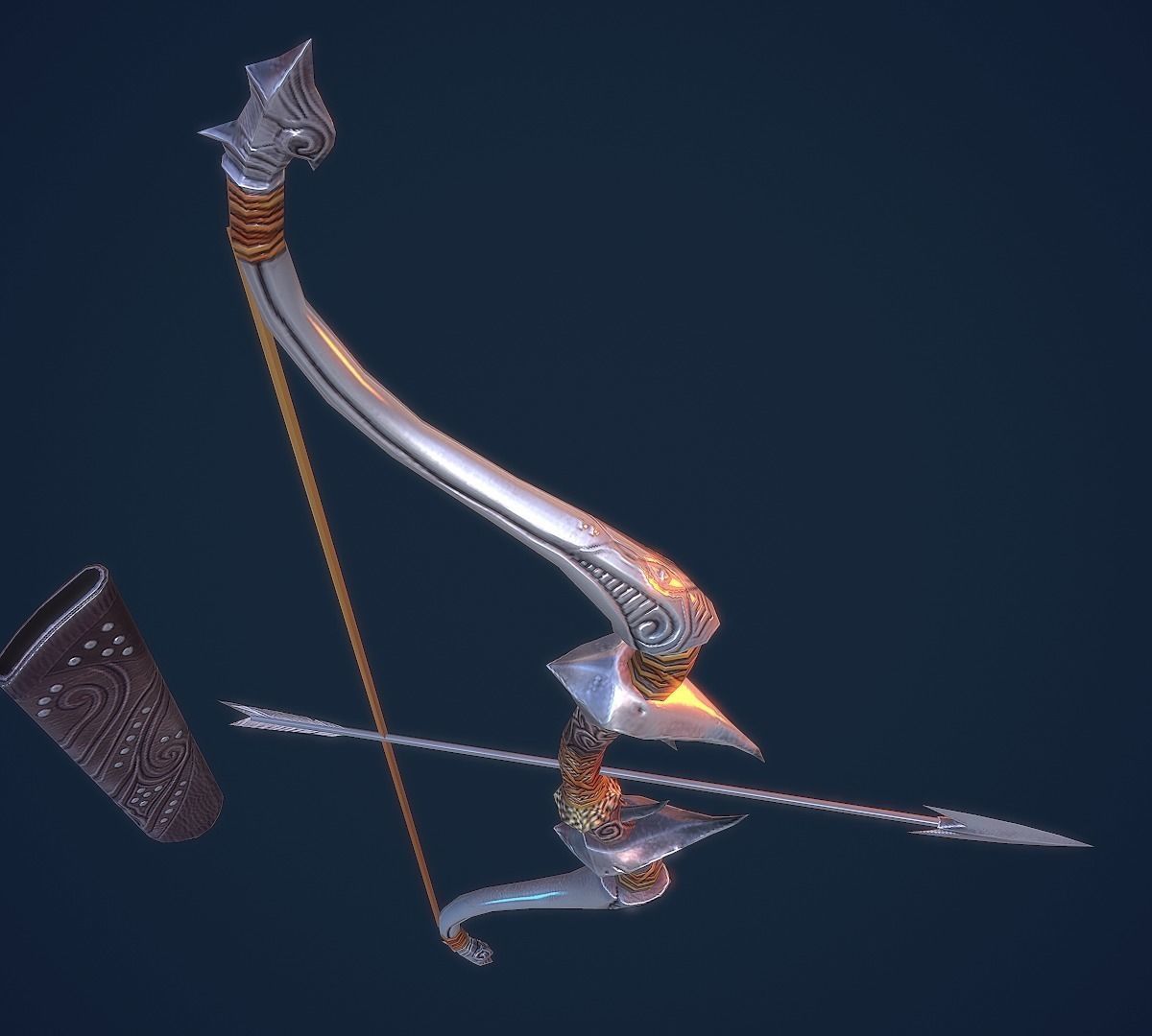 Bow and Arrow 3D LowPoly Game Model Weapon Game-Ready Bow Suit Low-poly 3D model_10