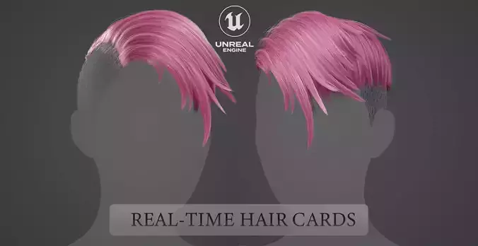 Game ready female hair | 3D model - 3D model önizlemesi