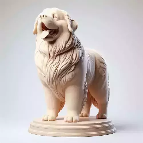 1056Color 3D Model of a Laughing Newfoundland Dog