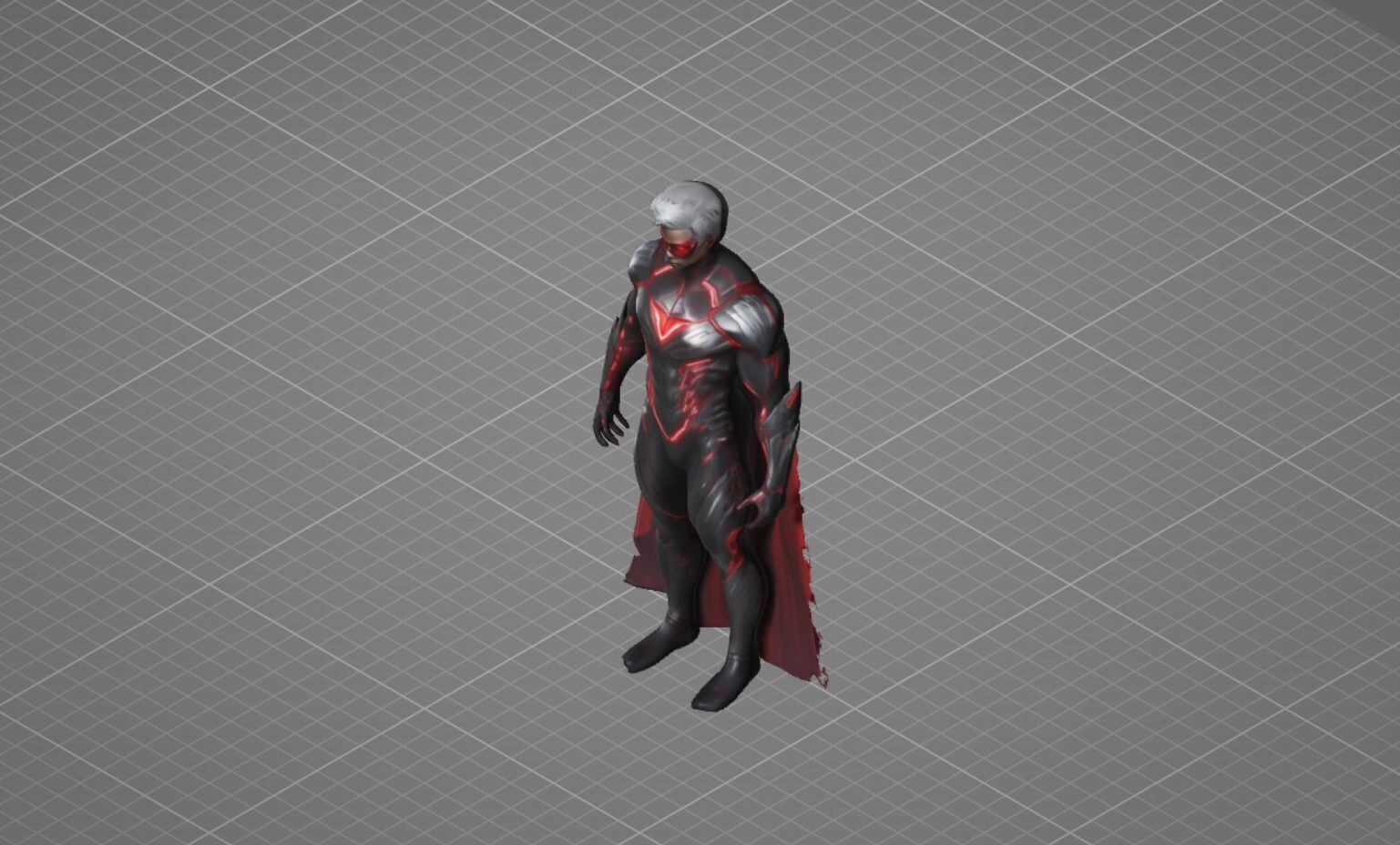 Cybernetic Speedster Supervillain Game Ready GLB Model Low-poly 3D model_1