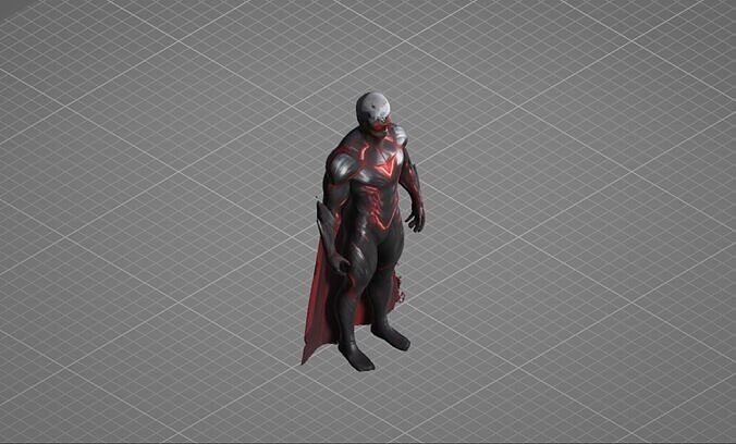 Cybernetic Speedster Supervillain Game Ready GLB Model Low-poly 3D model