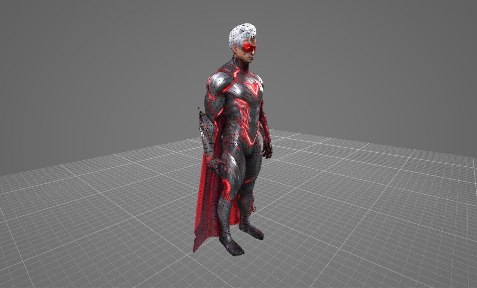 Cybernetic Speedster Supervillain Game Ready GLB Model Low-poly 3D model_3