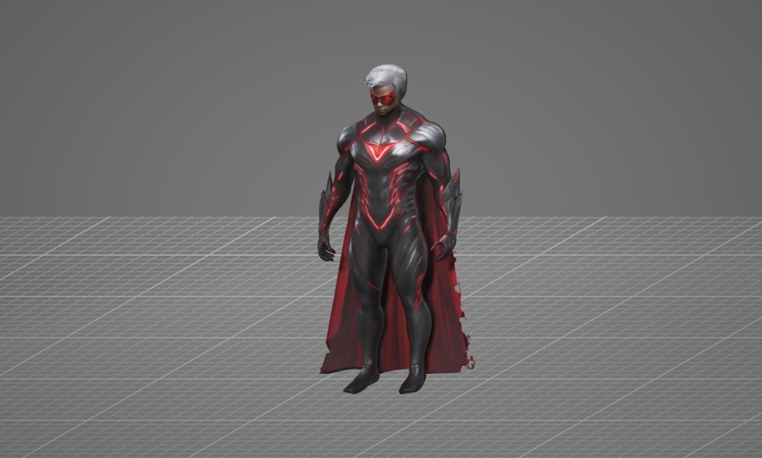 Cybernetic Speedster Supervillain Game Ready GLB Model Low-poly 3D model_2