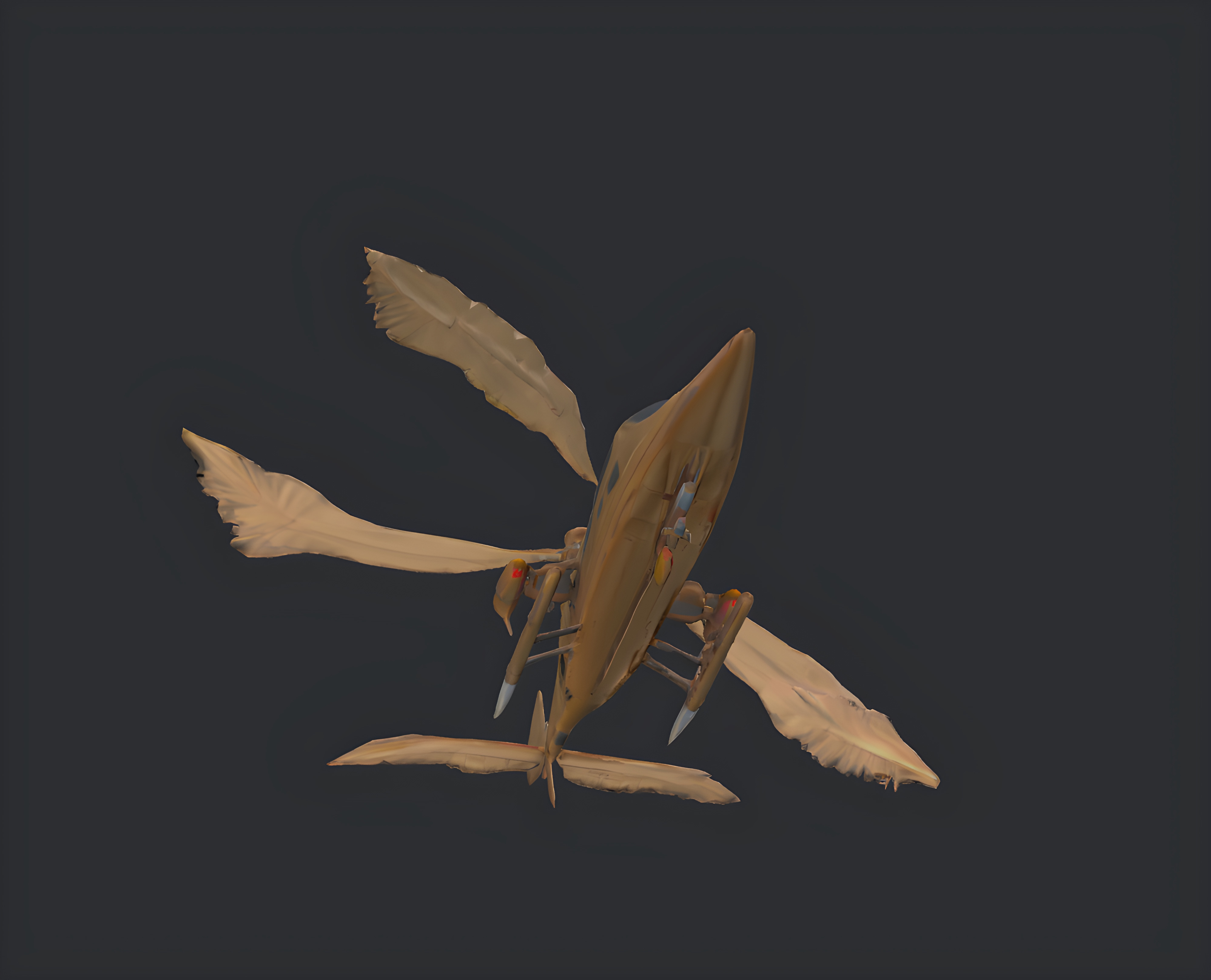 Premium Low Poly Sparrow Themed Helicopter 3D model_2