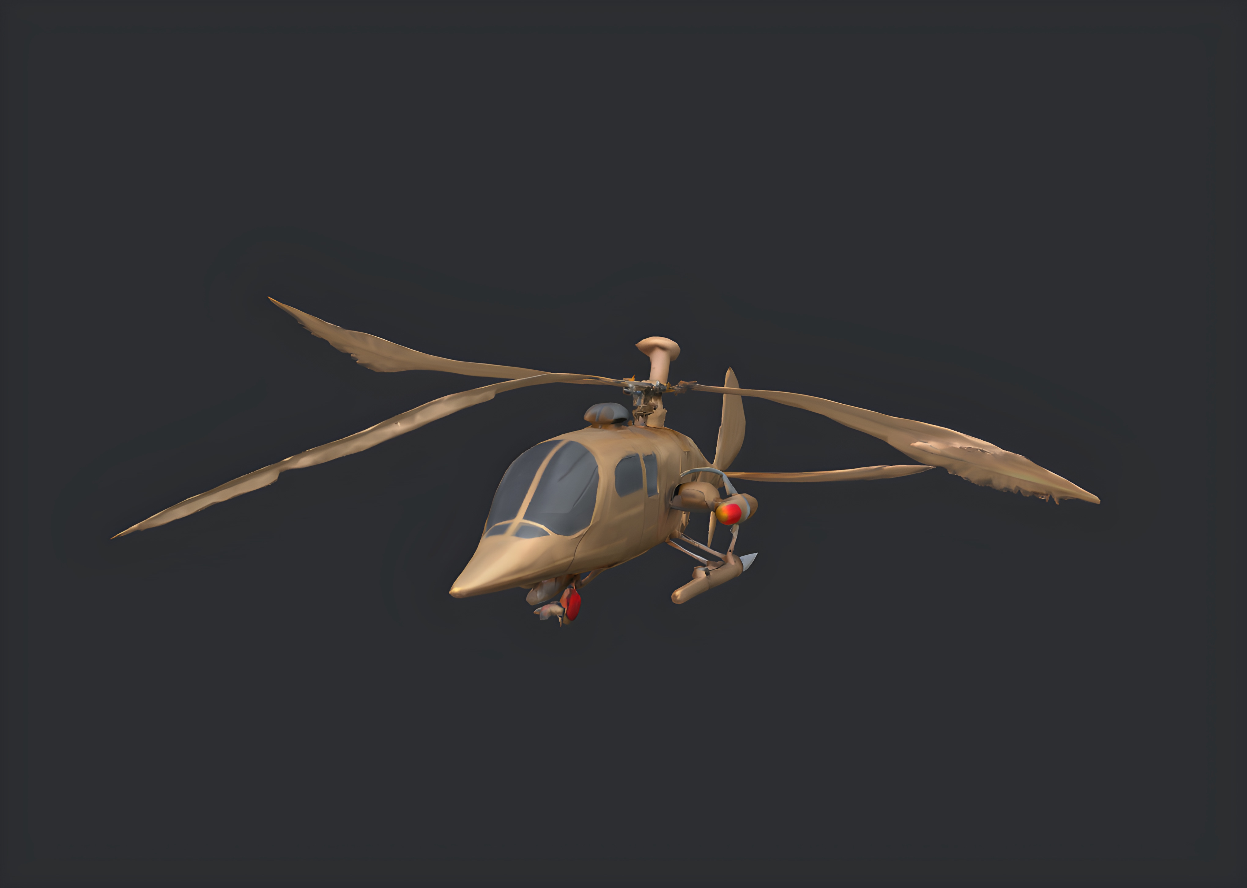 Premium Low Poly Sparrow Themed Helicopter 3D model_1