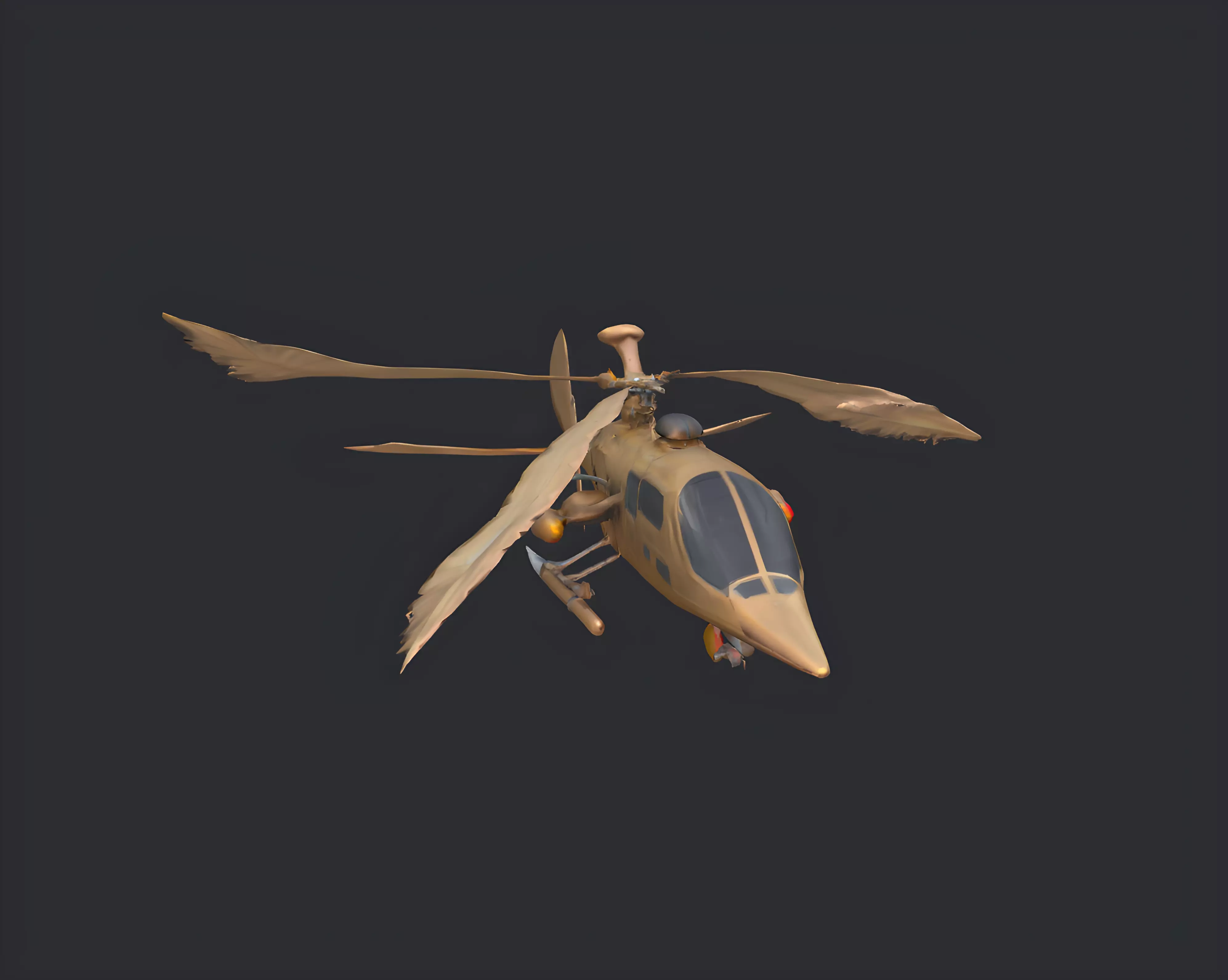 Premium Low Poly Sparrow Themed Helicopter 3D model_0