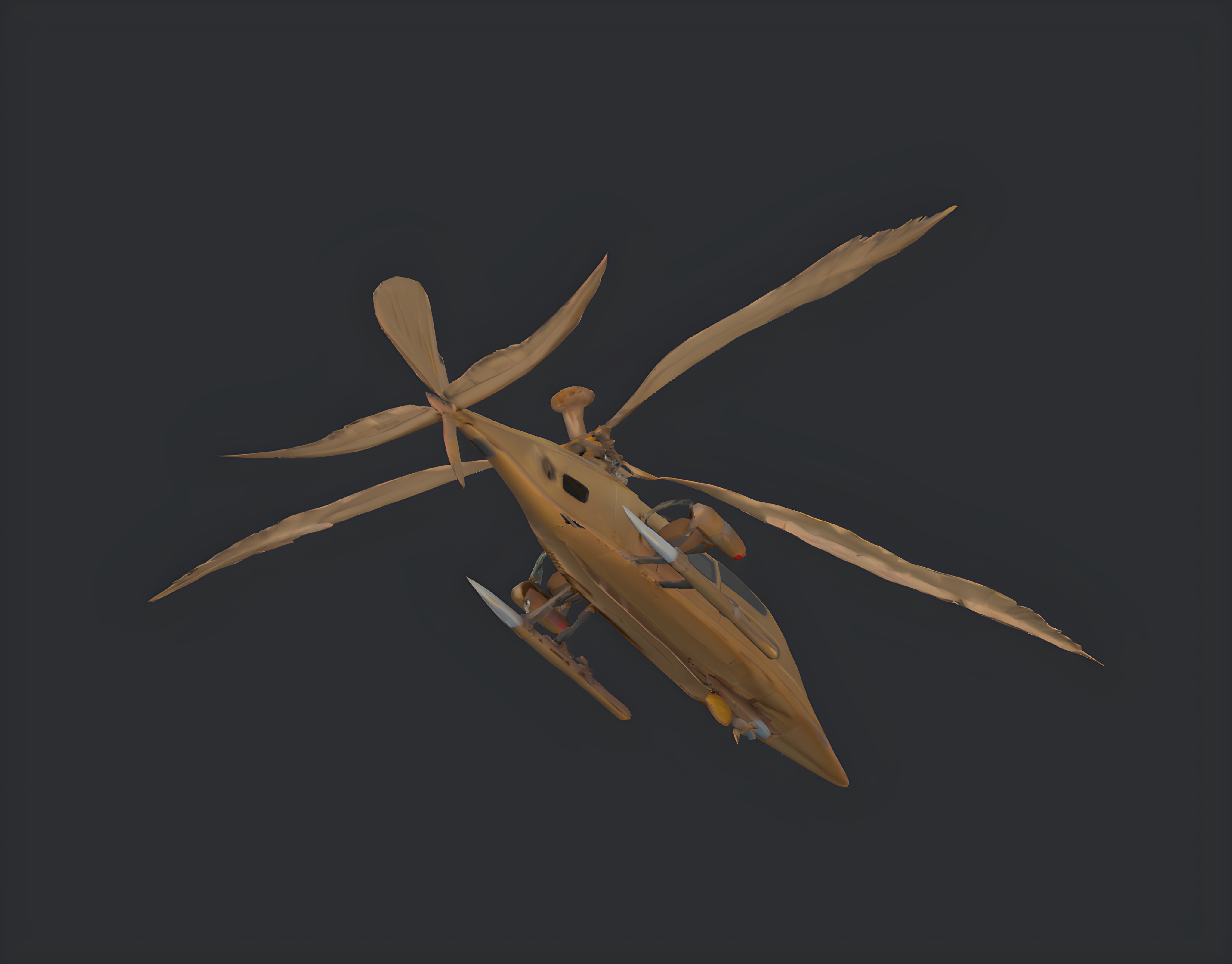 Premium Low Poly Sparrow Themed Helicopter 3D model_3