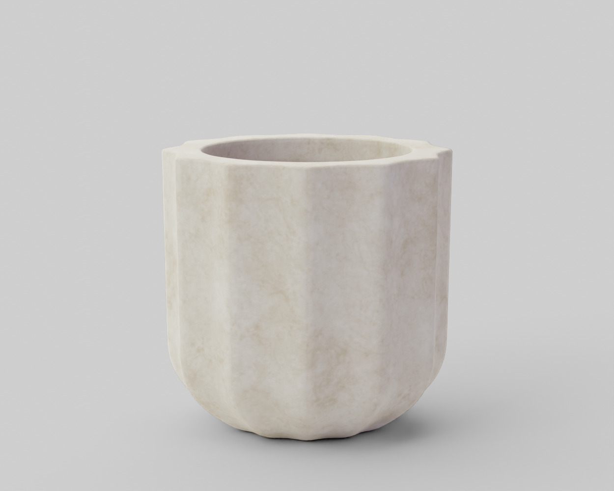 Modern Rustic Fluted Outdoor Planters 3D model_2