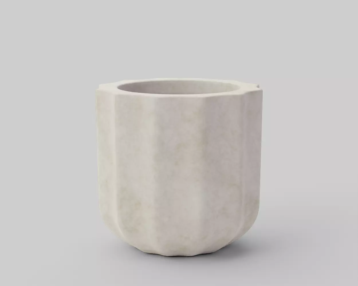 Modern Rustic Fluted Outdoor Planters 3D model_0