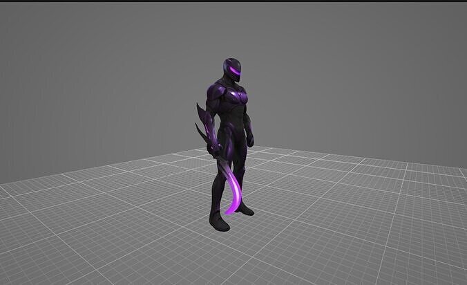 Stealth Supervillain Character Game Ready GLB Model 3D Low-poly 3D model