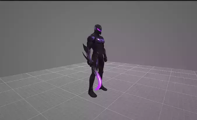 Stealth Supervillain Character Game Ready GLB Model 3D