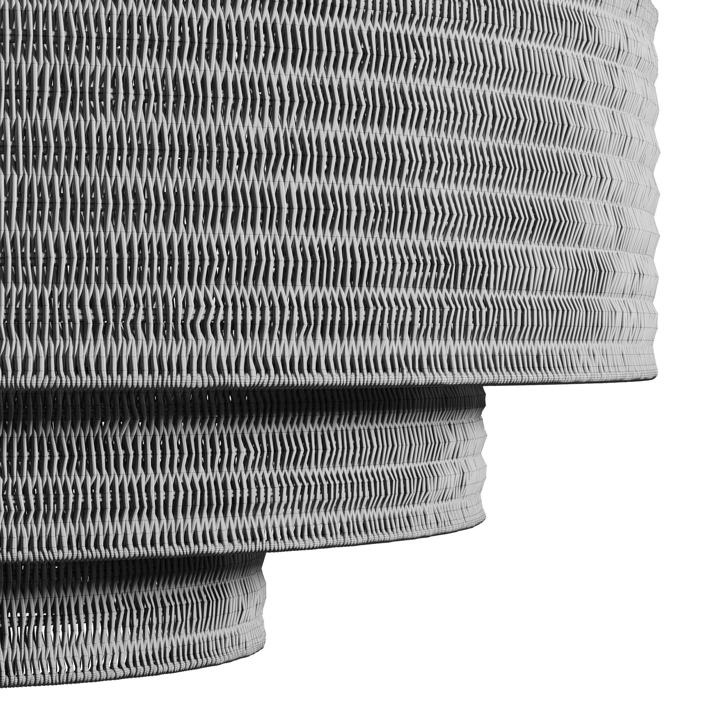 Paloma Chandelier White Rattan Light 3D model_7