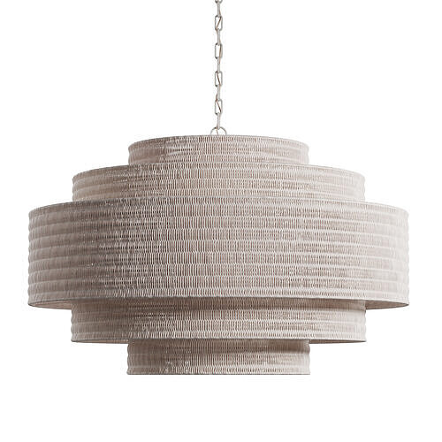 Paloma Chandelier White Rattan Light 3D model