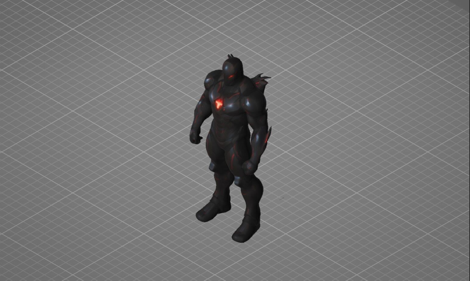 Dark Armored Supervillain Game Ready GLB Model 3D Low-poly 3D model_3