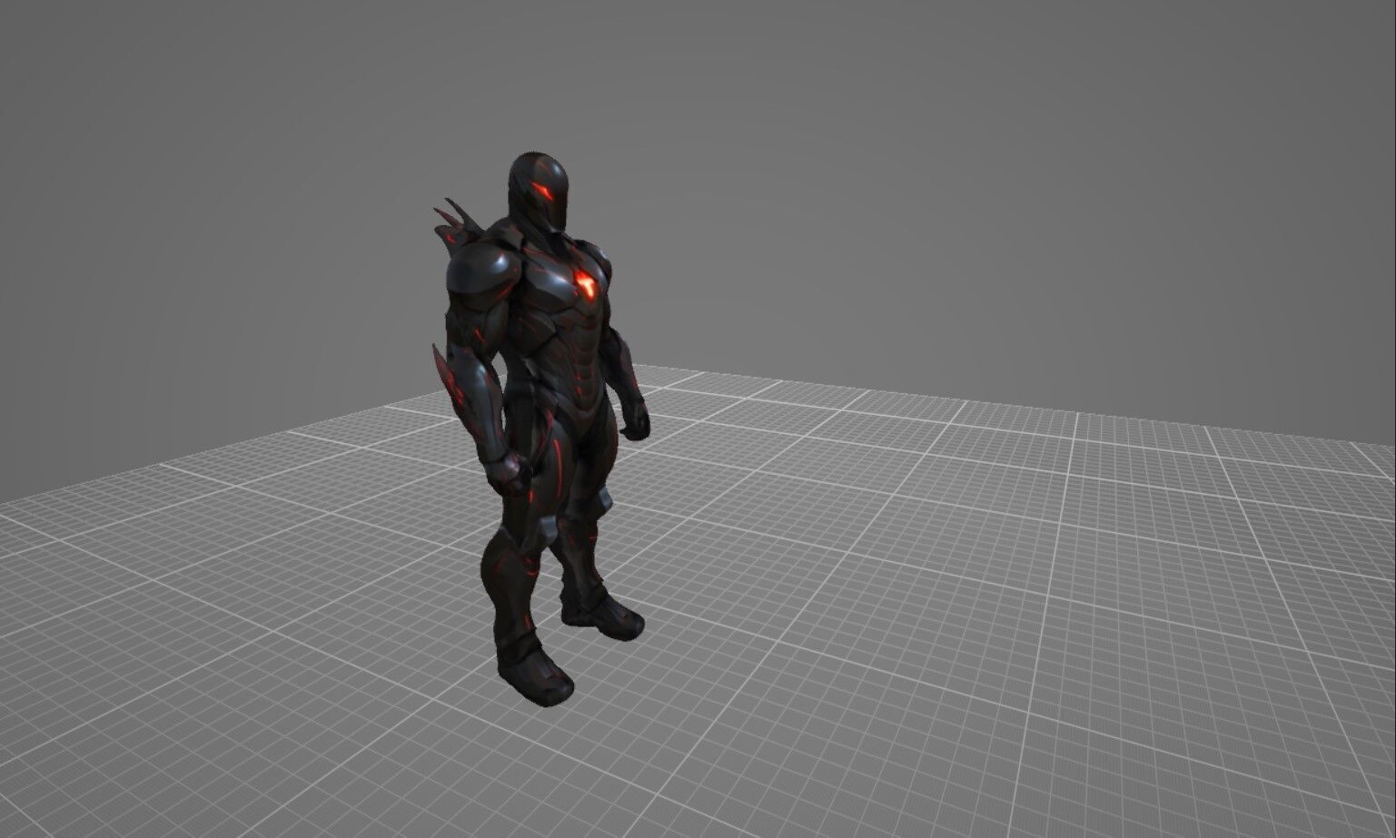 Dark Armored Supervillain Game Ready GLB Model 3D Low-poly 3D model_1