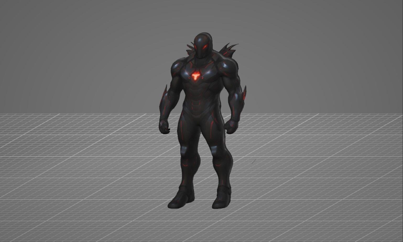 Dark Armored Supervillain Game Ready GLB Model 3D Low-poly 3D model_4
