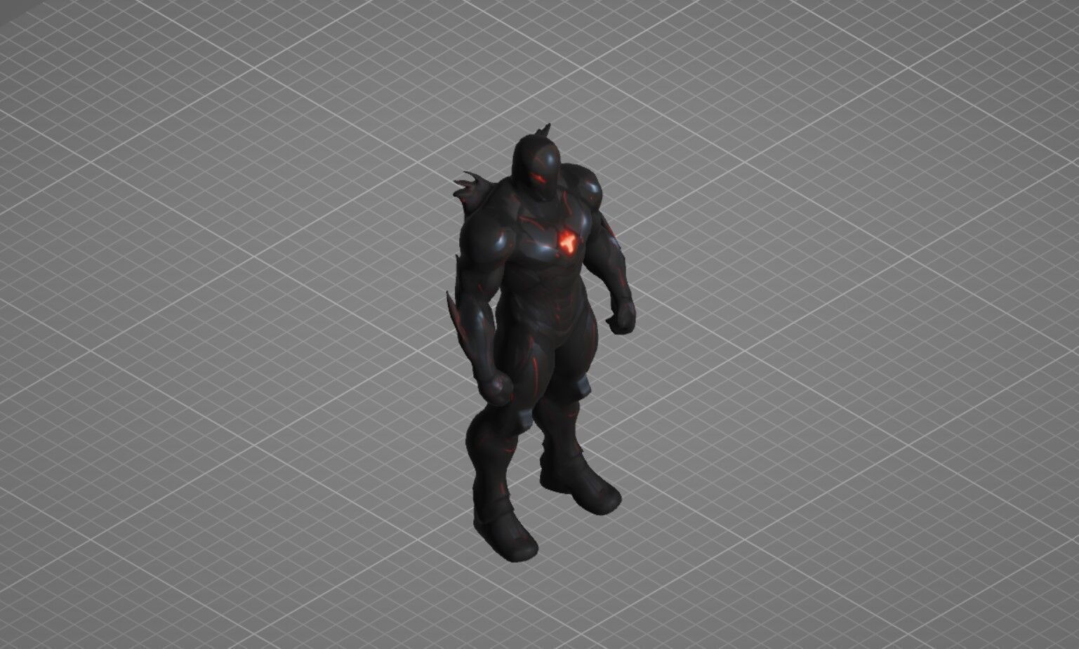 Dark Armored Supervillain Game Ready GLB Model 3D Low-poly 3D model_2