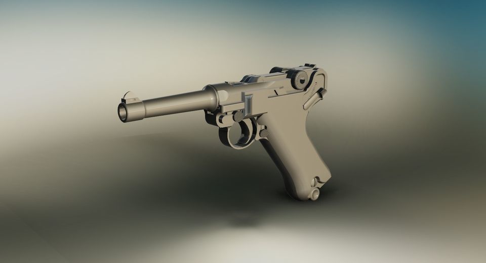 Pistola P08  Luger Low-poly 3D model_15