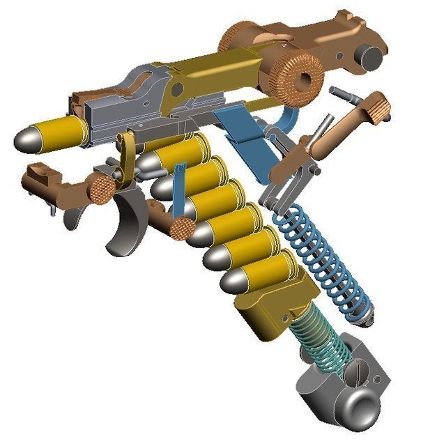 Pistola P08  Luger Low-poly 3D model_1