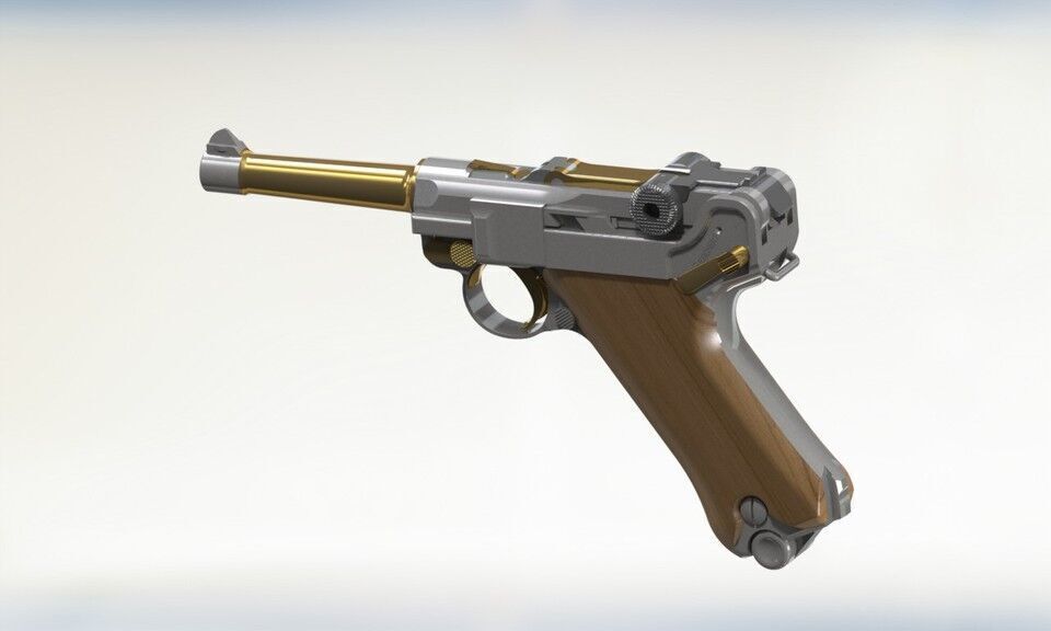 Pistola P08  Luger Low-poly 3D model_14