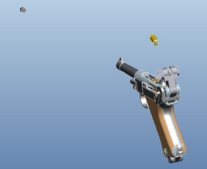 Pistola P08  Luger Low-poly 3D model_12