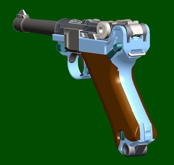 Pistola P08  Luger Low-poly 3D model_13