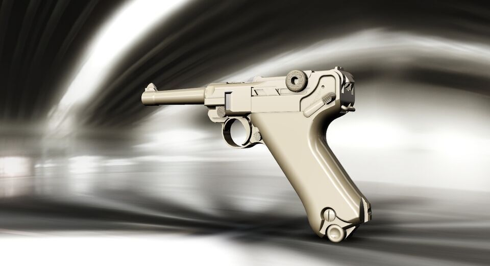 Pistola P08  Luger Low-poly 3D model_5