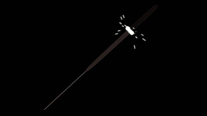 Sparkler Animated Rigged Low-poly 3D model
