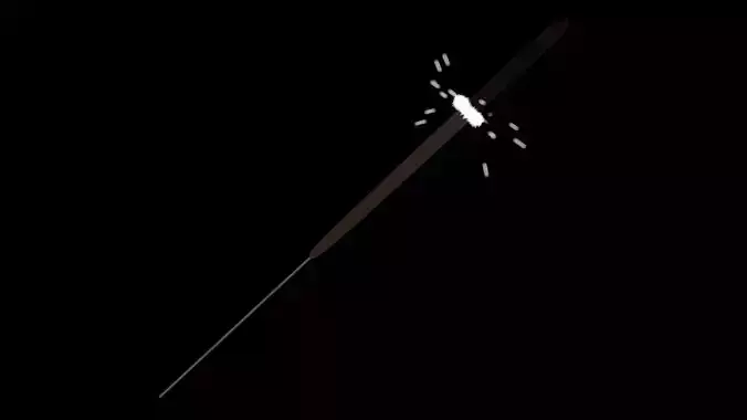 Sparkler Animated Rigged Low-poly 3D model