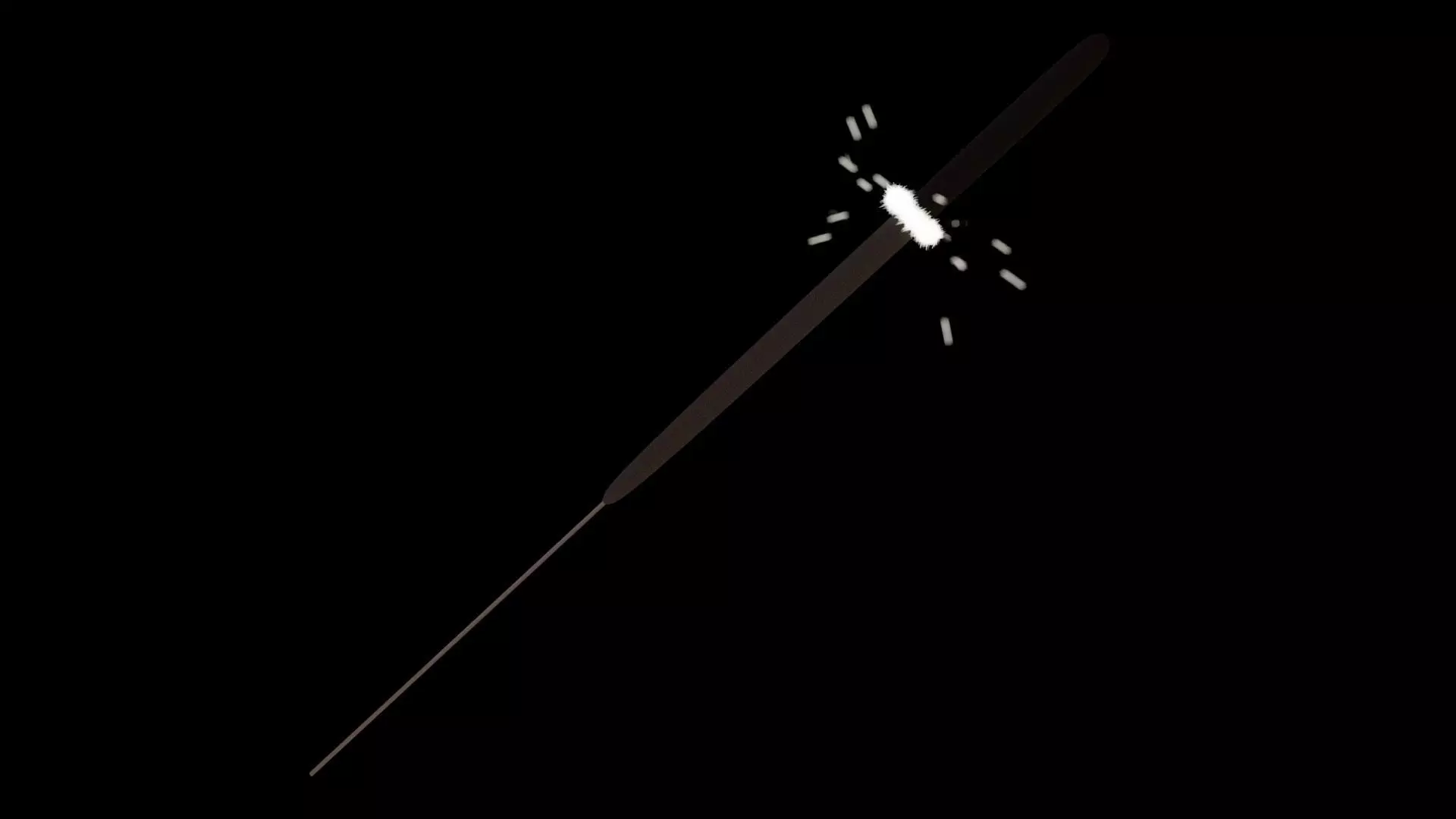 Sparkler Animated Rigged Low-poly 3D model_0