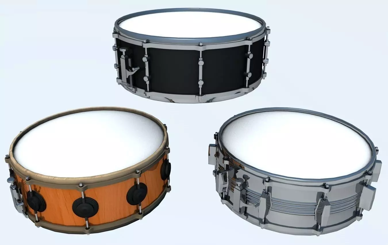 Snare Drum 3 Models 3D model_0