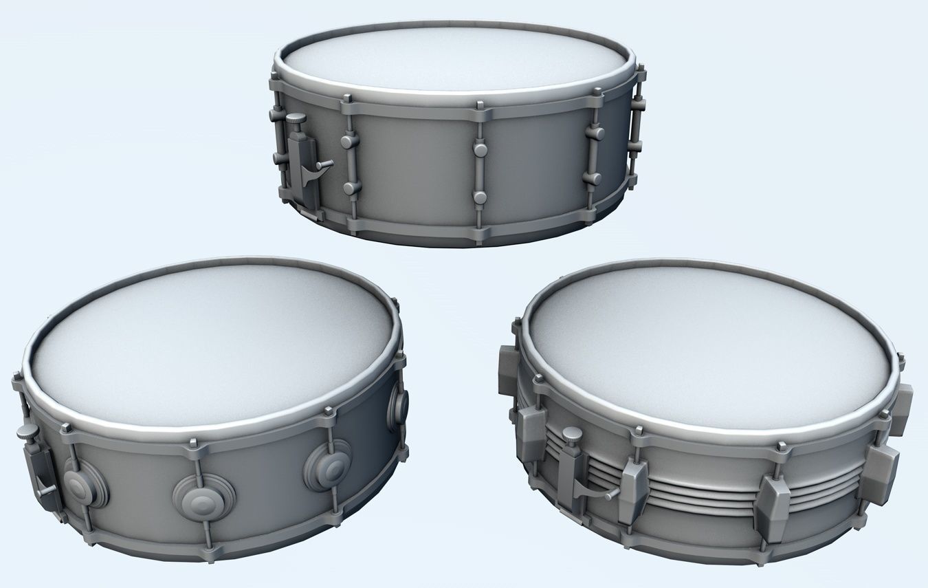 Snare Drum 3 Models 3D model_11
