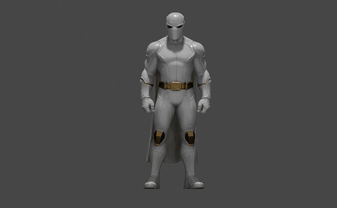 superhero white  Low-poly 3D model