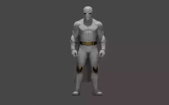 superhero white  Low-poly 3D model