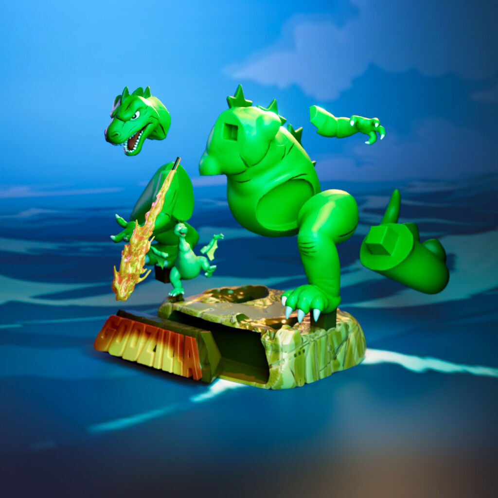 Godzilla and Godzooky 3D print model_6